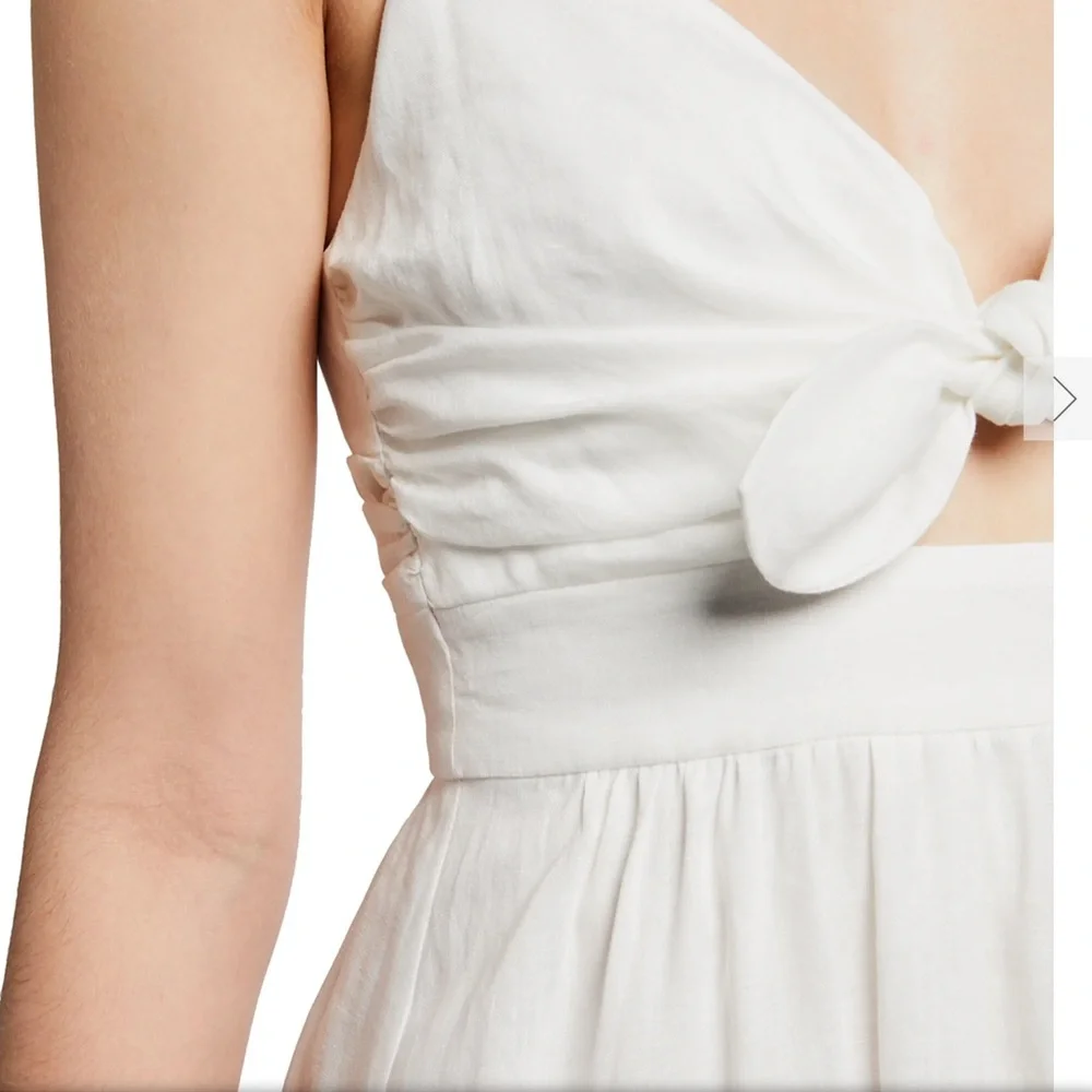 NWT A.L.C. Daniela Tie-Front Midi Dress - Picture 3 of 10